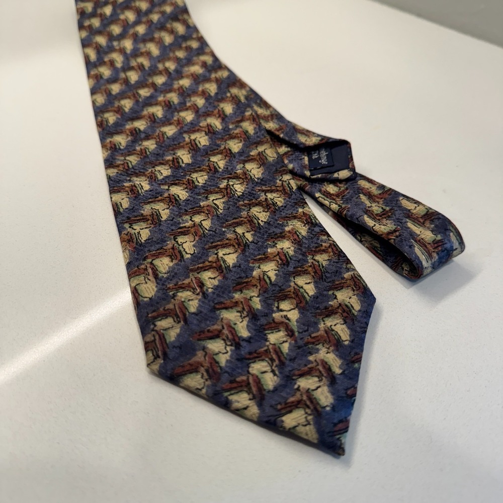 J Garcia Tie Geometric Silk‎ Abstract USA Watercolor Vintage Casual Adult